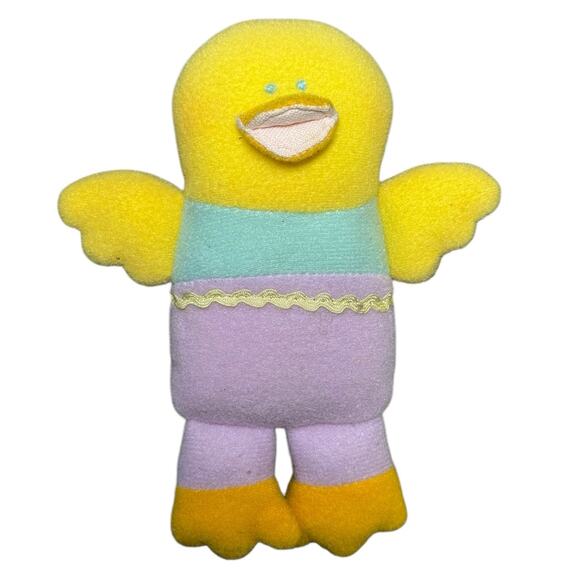 Hallmark 1989 Spring Bunny and Duck Easter Plush Stuffed Baby Squeak Lovey Toys - Picture 2 of 8